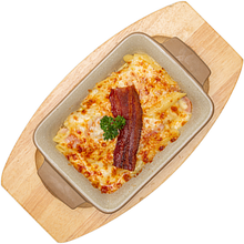 Bake Penne Carbonara with Cheess
